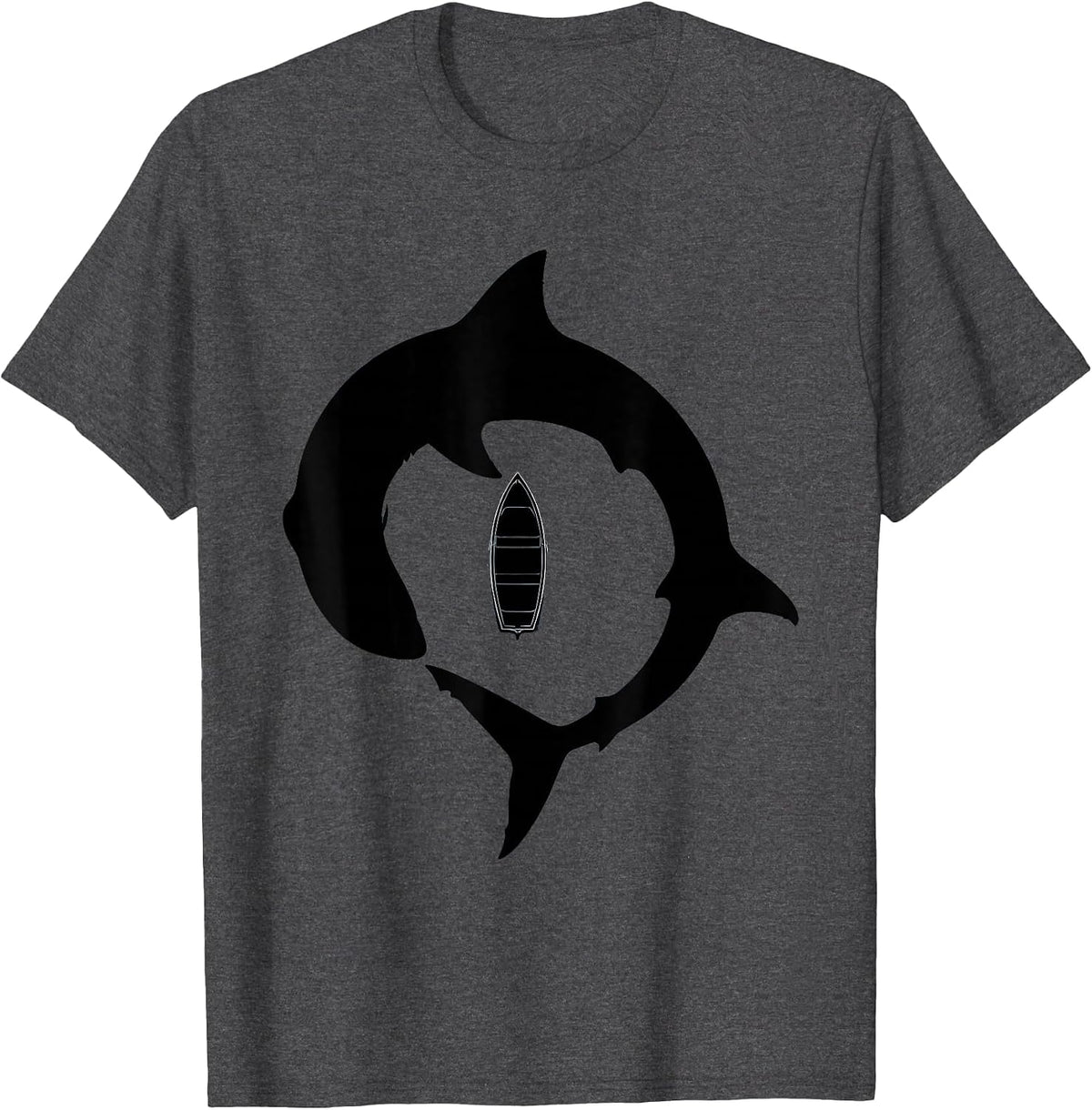 Men's Shark Beneath the Rowboat Sailor Graphic T-Shirt - Dark Heather Grey