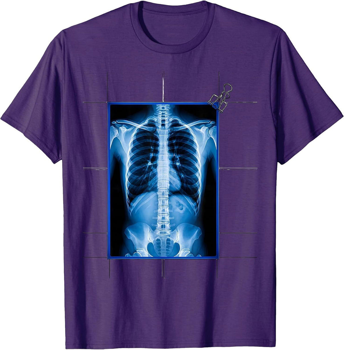 Radiographic Ribcage Swiss International Radiology Tech T-Shirt - Purple