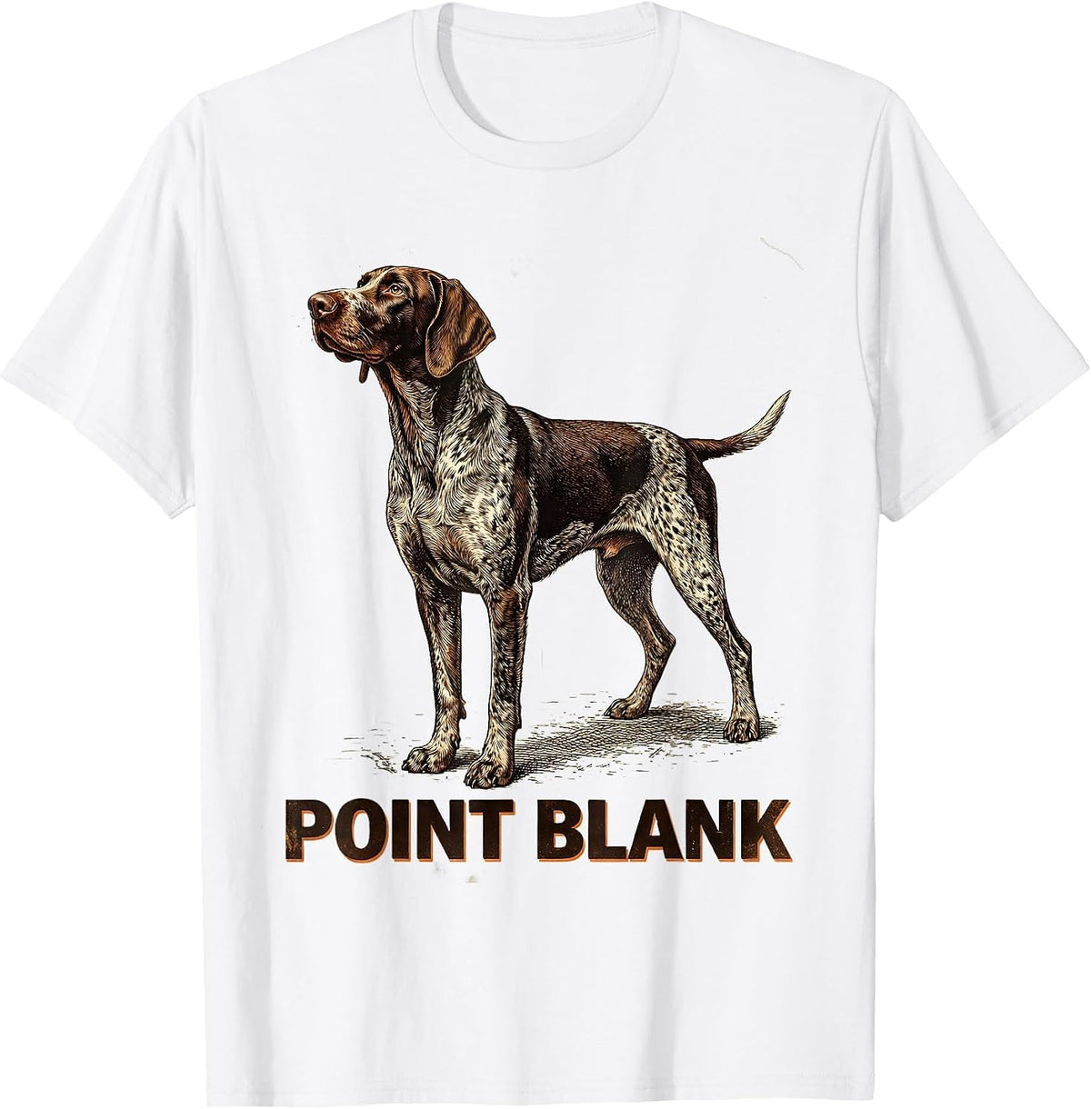 Men's Point Blank Vintage German Shorthaired Pointer Dog Lover T-Shirt - White