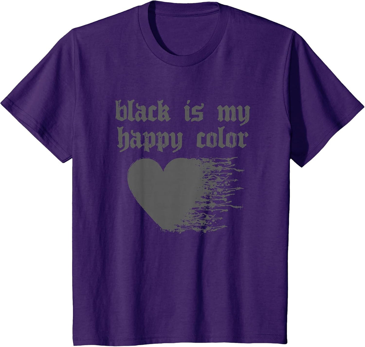 Soft Grunge Aesthetic - Black is My Happy Color T-Shirt - Purple