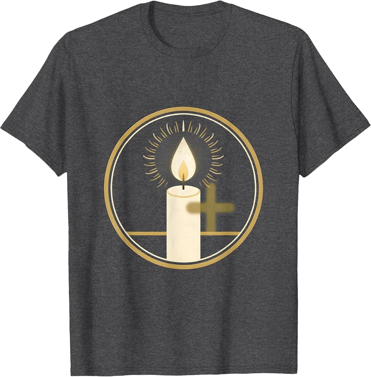 Men's Single Candle Flame Suicide Awareness Graphic T-Shirt - Dark Heather Grey