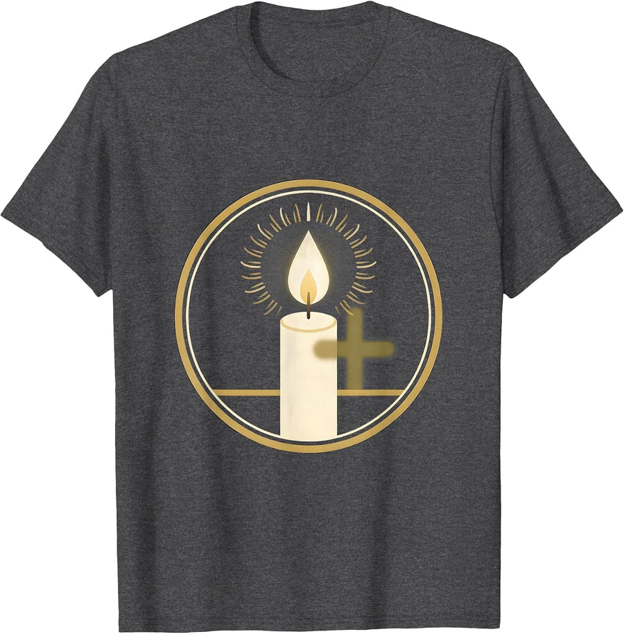 Men's Single Candle Flame Suicide Awareness Graphic T-Shirt - Dark Heather Grey