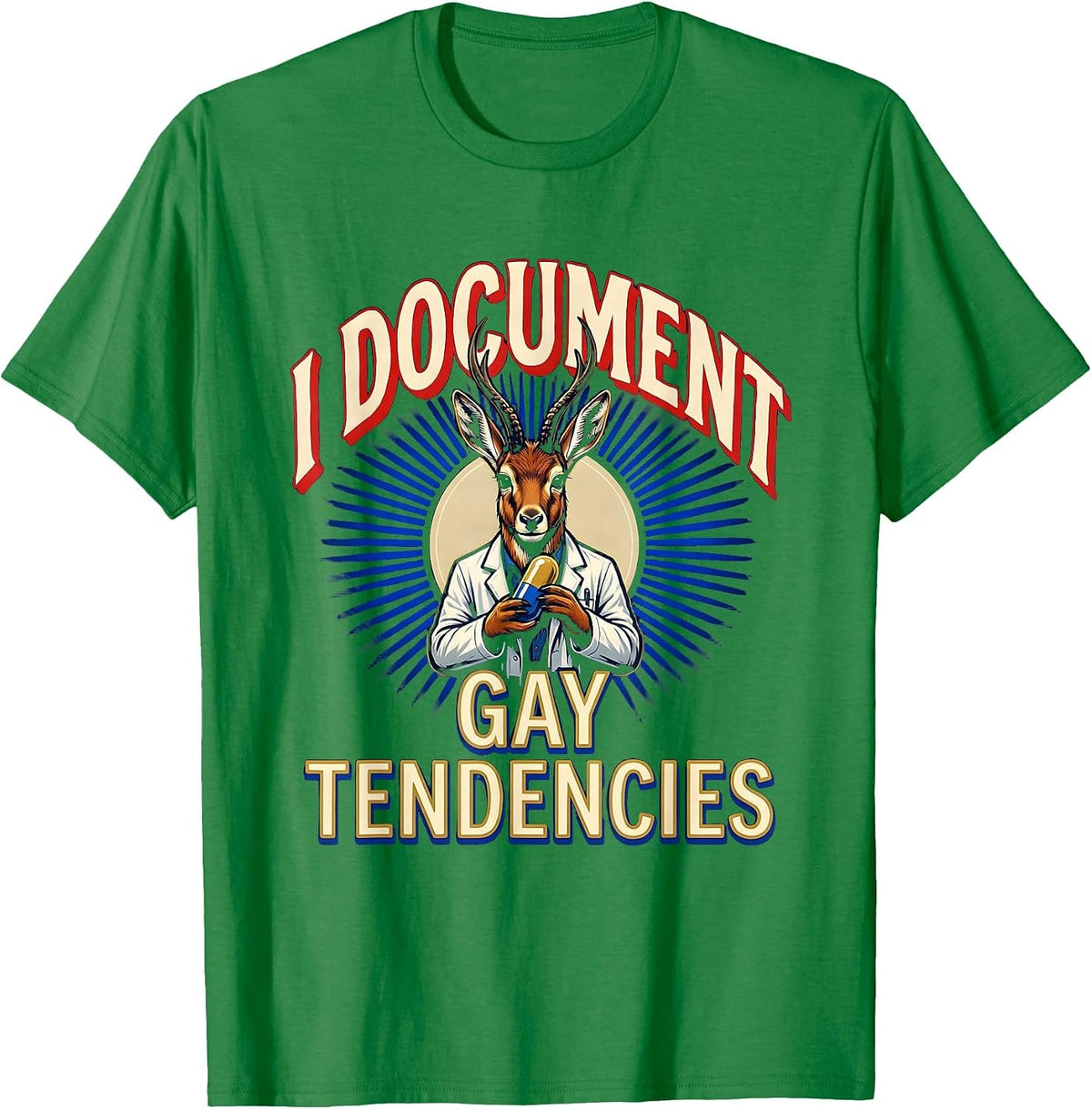 Men's I Document Gay Tendencies Funny Bootleg Meme Humor Queer T-Shirt - Kelly Green