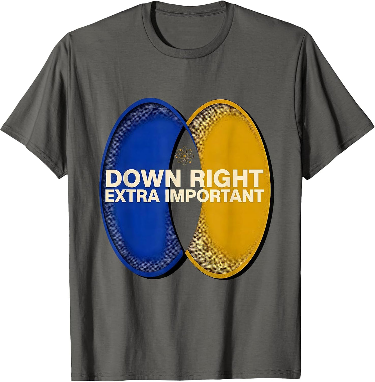 Men's Down Right Extra Important Midcentury Modern Down Syndrome T-Shirt - Asphalt Grey