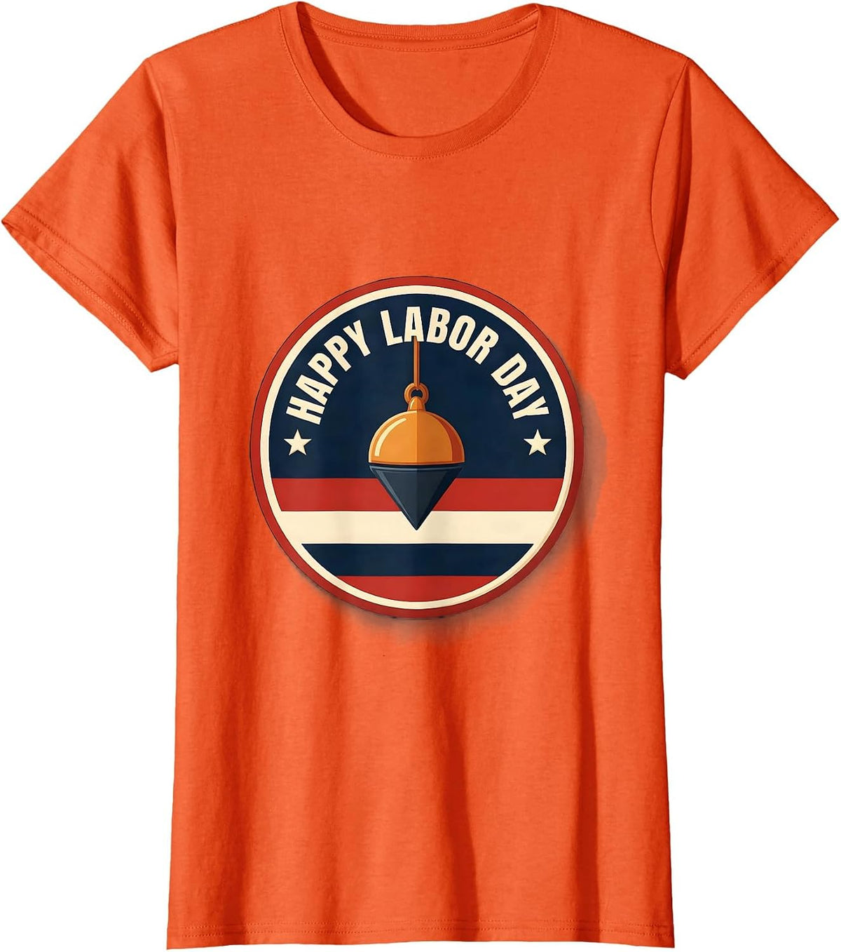 Happy Labor Day Patriotic Union Pride Emblem Worker Badge T-Shirt - Orange