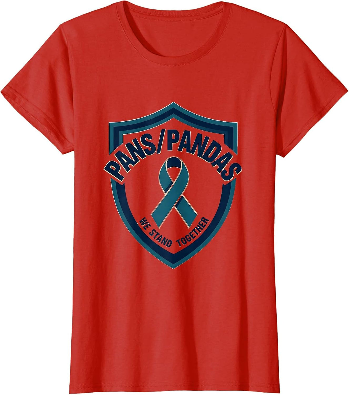 PANS/PANDAS We Stand Together Autoimmune Awareness Family T-Shirt - Red