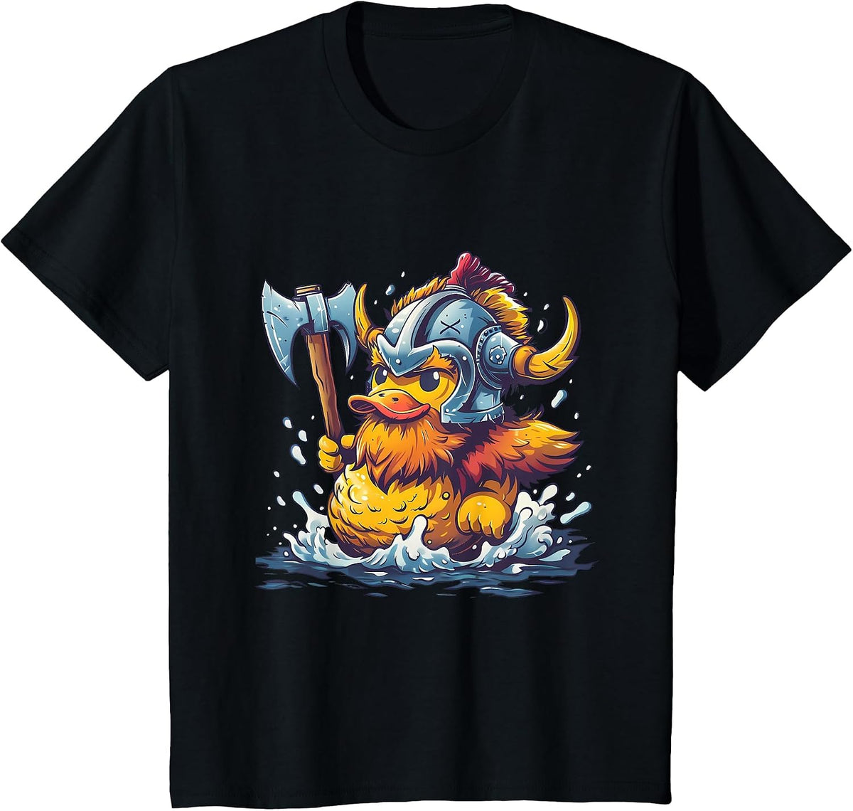 Rubber Duck Viking Helmet Rubber Duck T-Shirt - Black