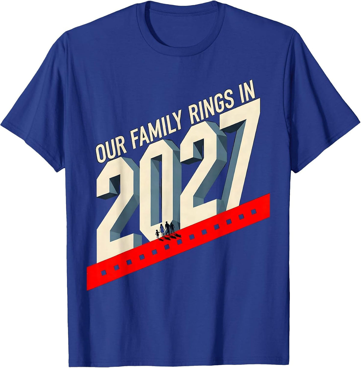 Men's Our Family Rings In 2027 Constructivist Poster Family T-Shirt - Royal Blue