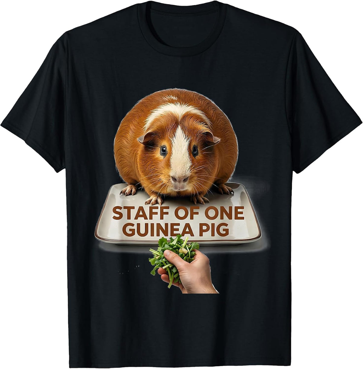 Men's Staff Of One Guinea Pig Funny Pet Lover Humor T-Shirt - Black