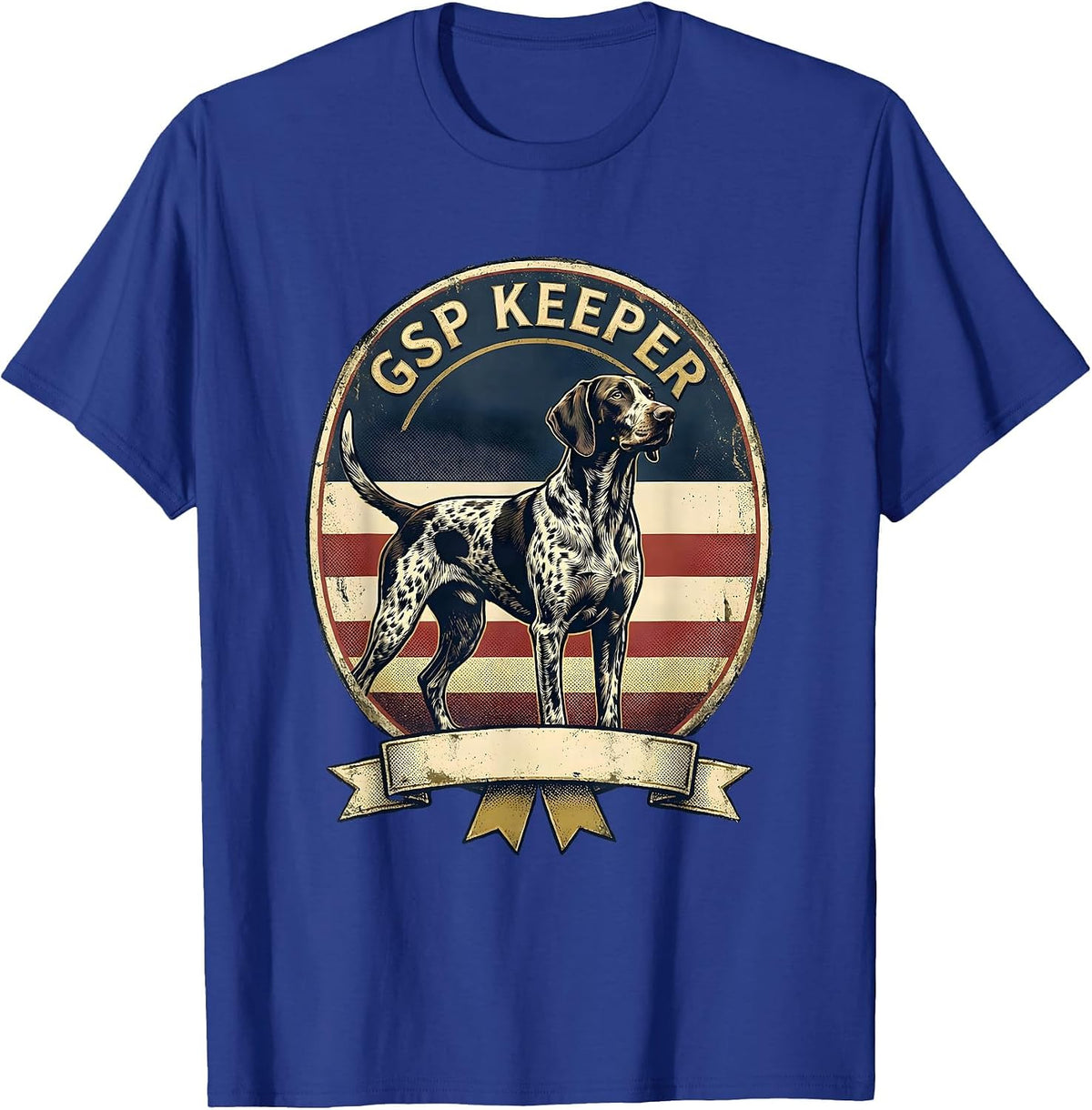 Men's GSP Keeper Patriotic German Shorthaired Pointer Dog Lover T-Shirt - Royal Blue