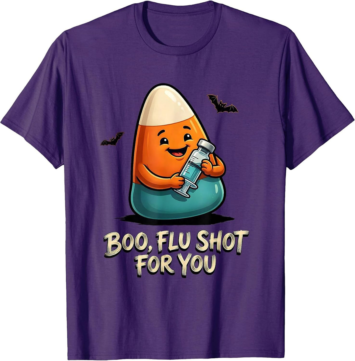 Boo Flu Shot For You Funny Nurse Halloween Healthcare Humor T-Shirt - Purple