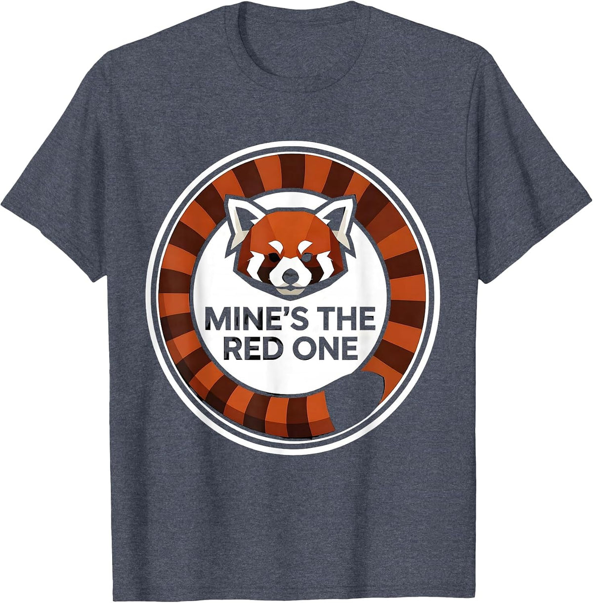 Men's Mine's The Red One Geometric Panda Lover Funny Cute Humor T-Shirt - Heather Blue