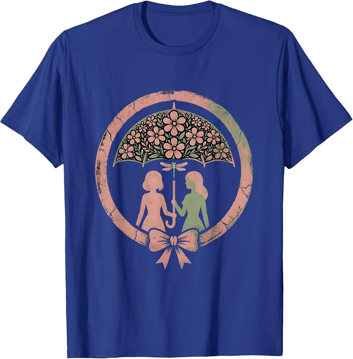 Men's Be Kind Umbrella Sharing Rain Friendship Design T-Shirt - Royal Blue