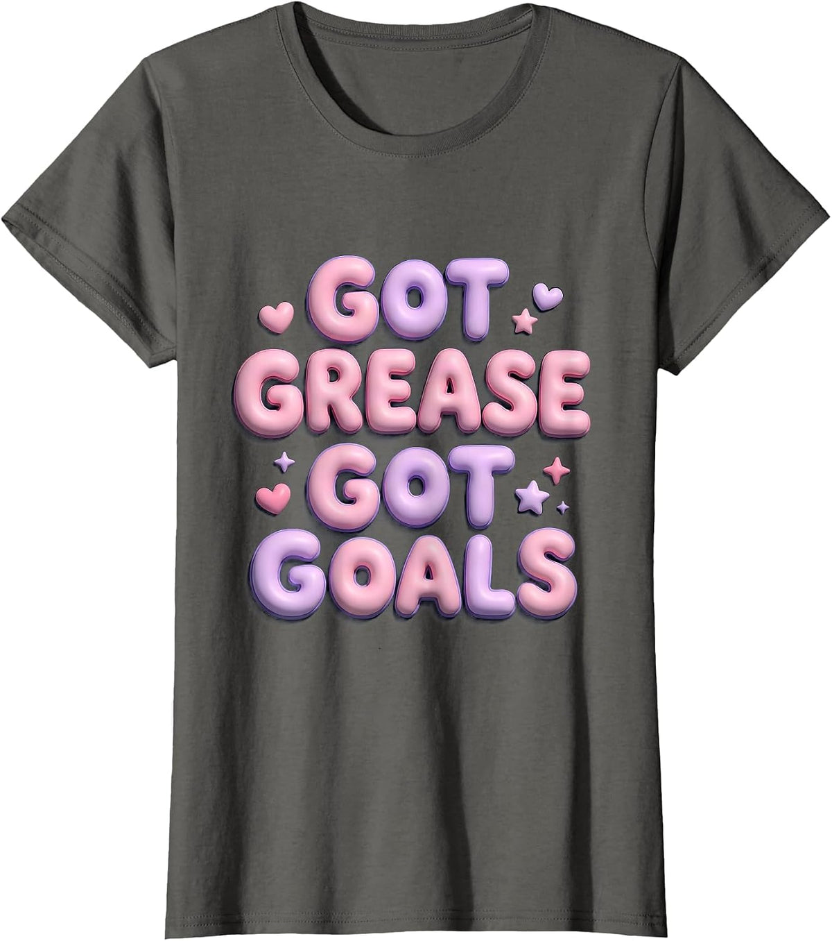 Women's Got Grease Got Goals Auto Mechanic Design T-Shirt - Asphalt Grey