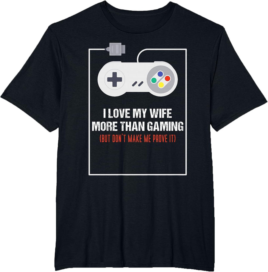Funny Sarcastic Husband Gamer Video Gaming for Him Men T-Shirt - Black
