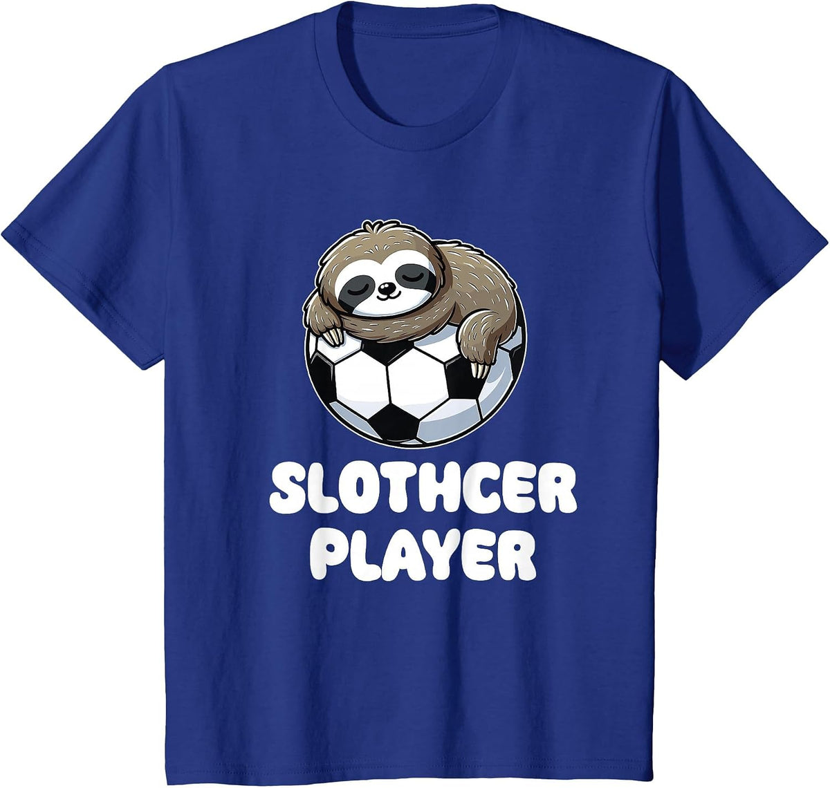 Funny Sloth Soccer Player Slothcer Lover T-Shirt - Royal Blue