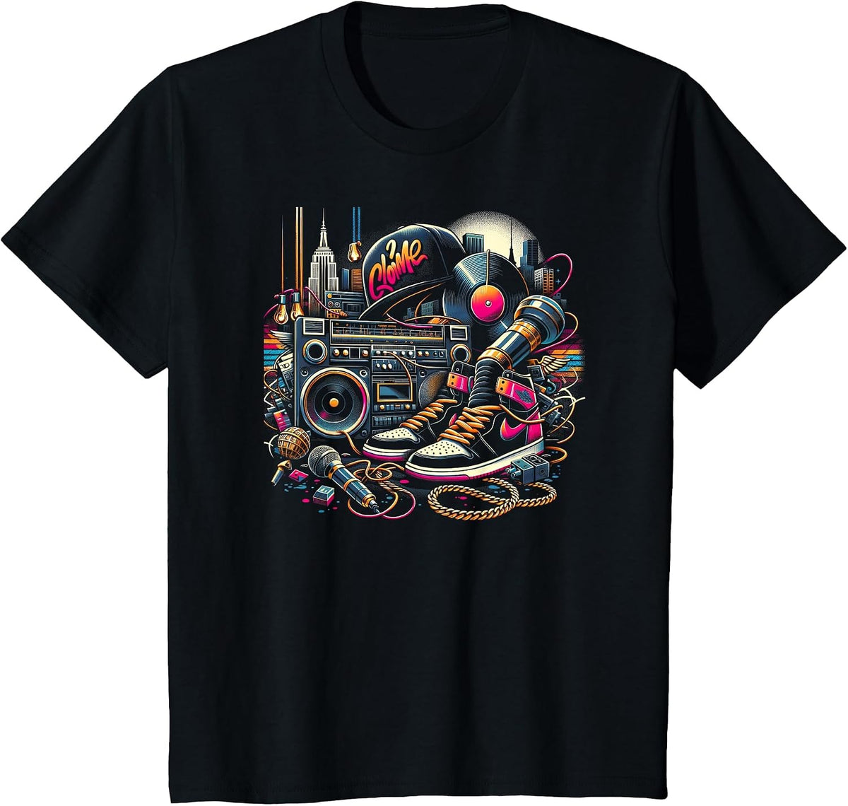 Hiphop Vibe | Cool Graphic Tee | Men Women S - 6XL Graphic T-Shirt - Black
