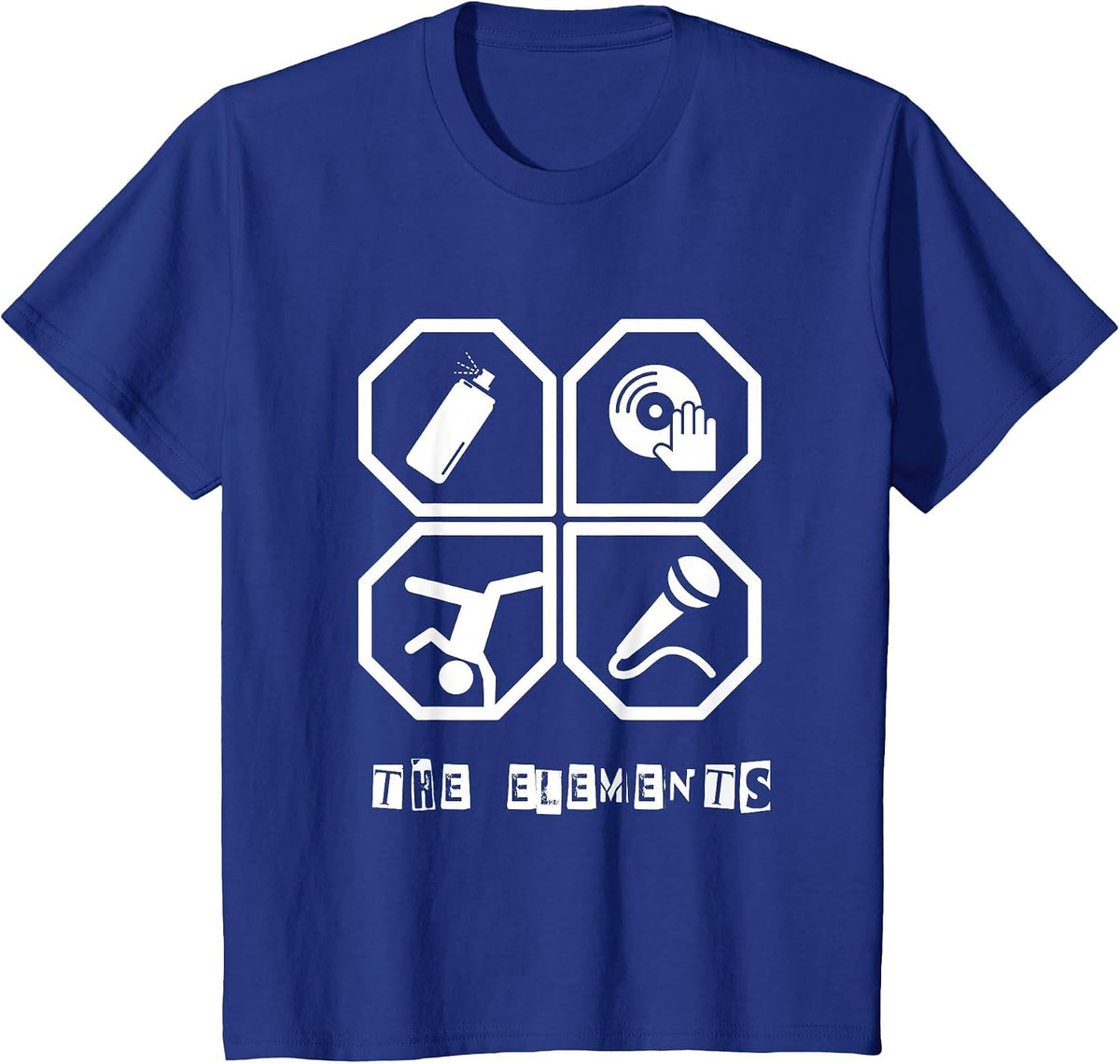 Elements Hip Hop T-Shirt Love Music Tee Shirt T-Shirt - Royal Blue