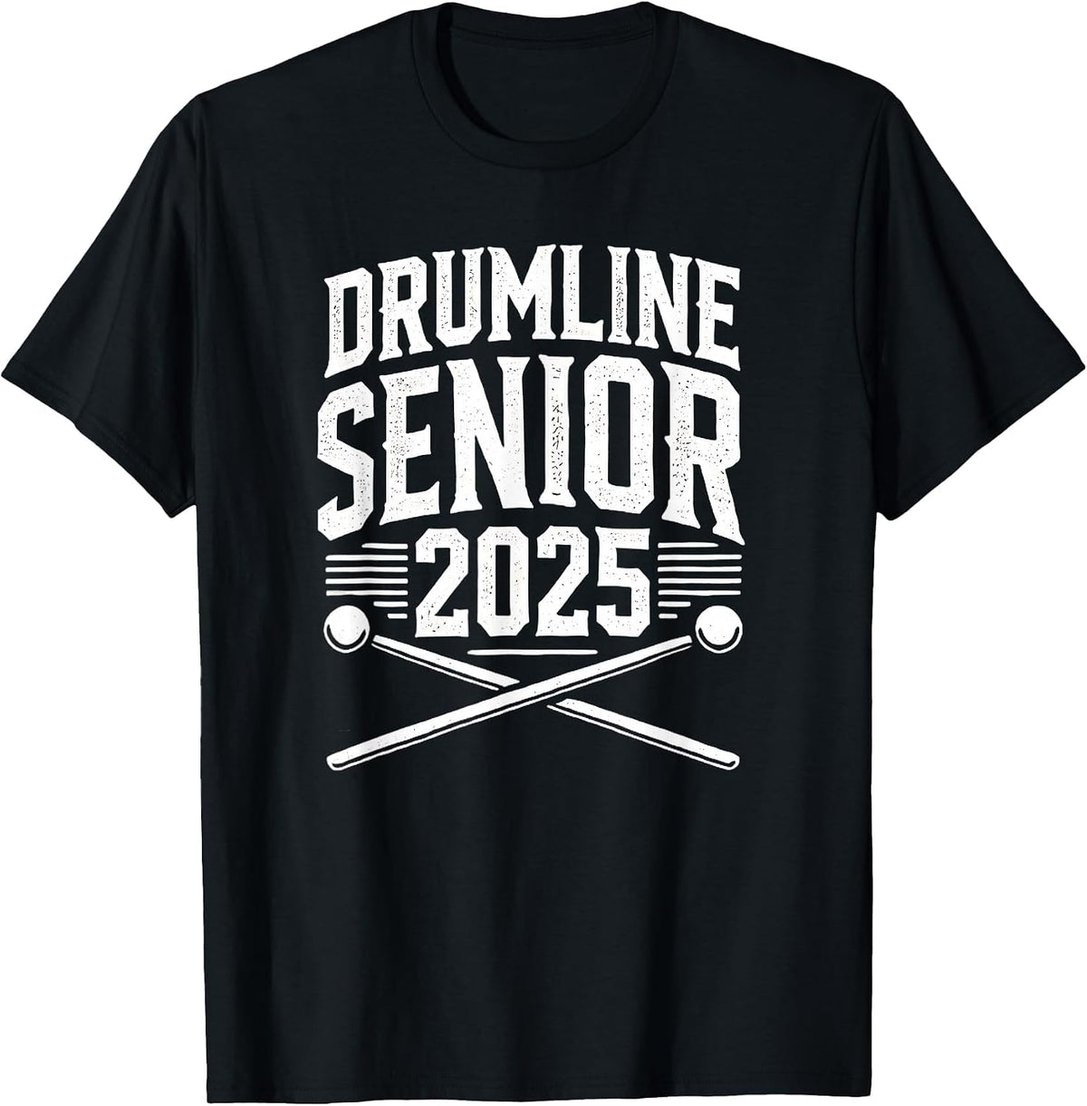 Drumline Senior 2025 High School Marching Band T-Shirt - Black