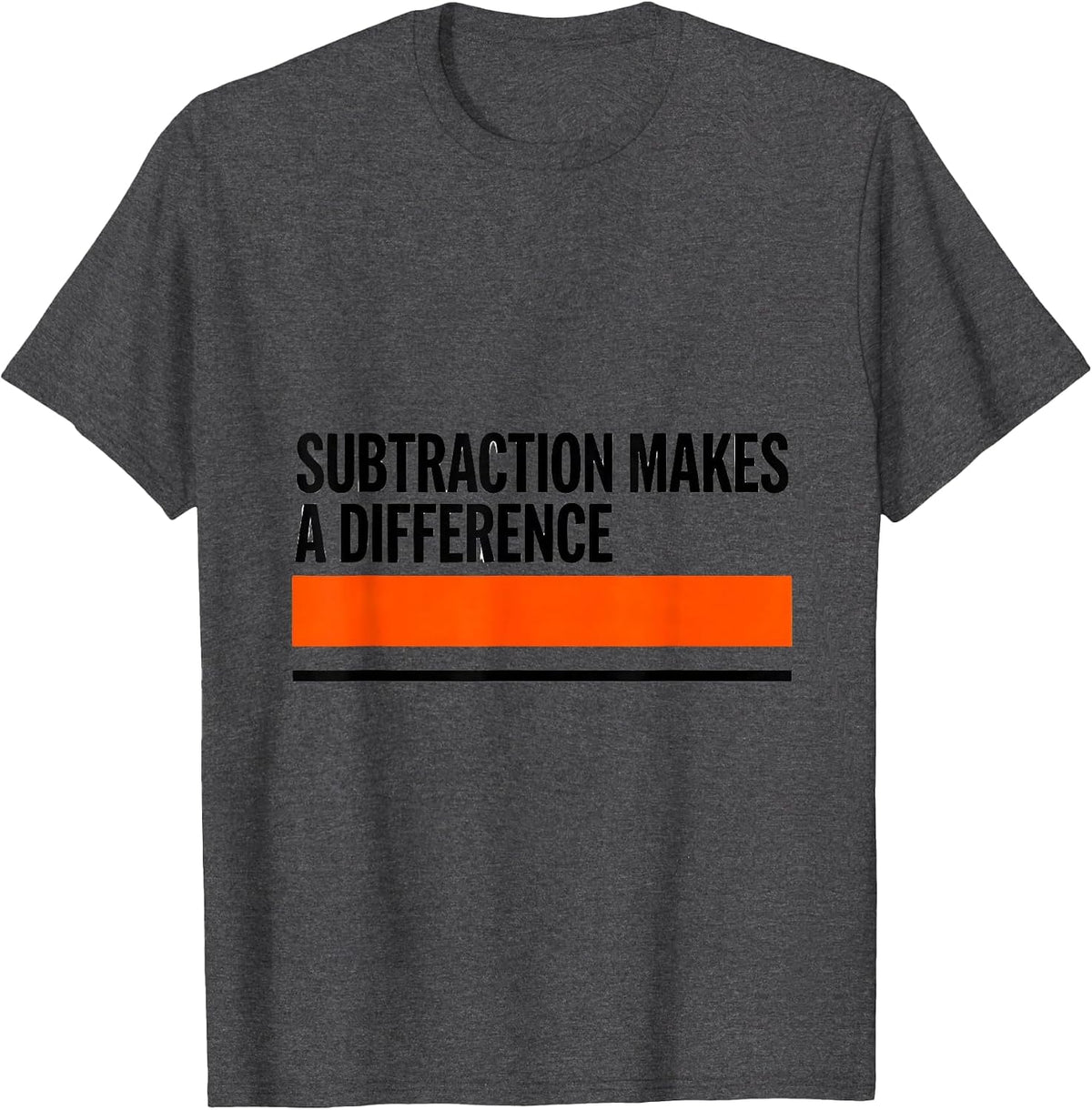 Men's Subtraction Makes A Difference Funny Math Teacher Humor T-Shirt - Dark Heather Grey