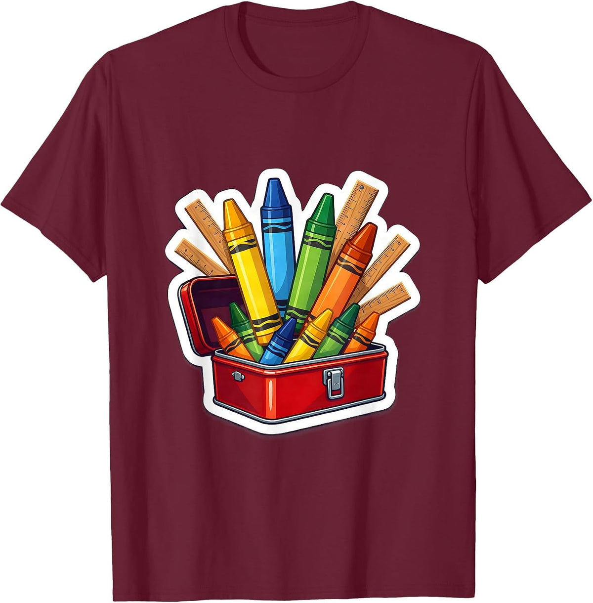 Special Education Toolbox Crayon Ruler Graphic T-Shirt - Burgundy