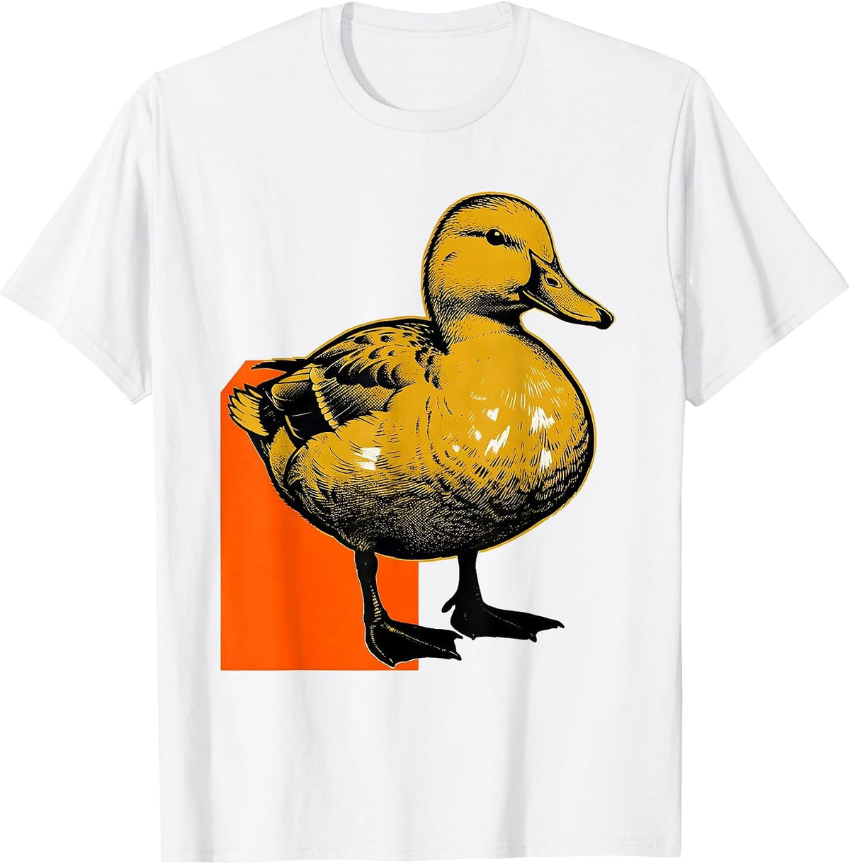 Men's Duck Split Silhouette Funny Animal Lover Humor T-Shirt - White
