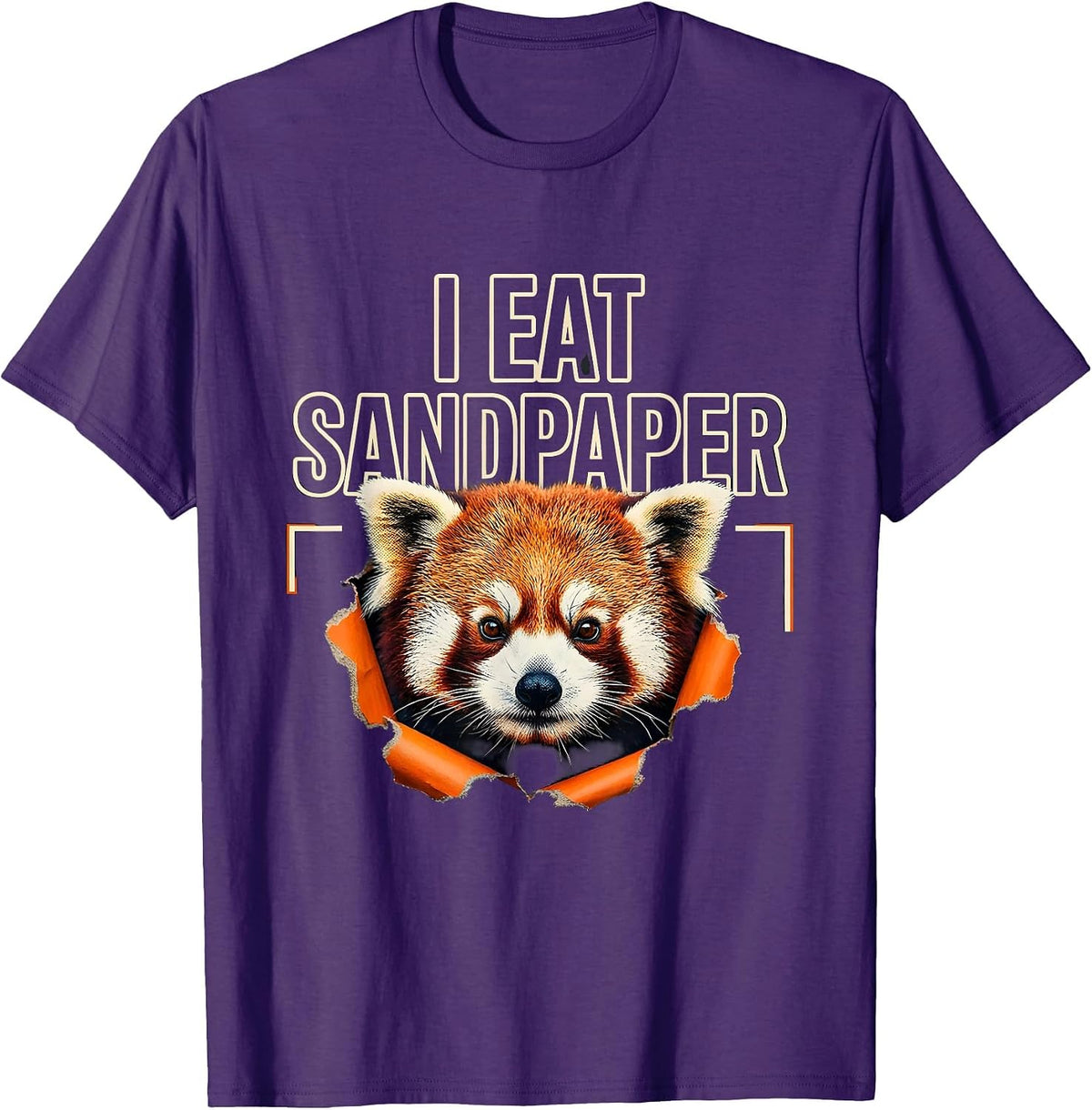 I Eat Sandpaper Funny Red Panda Absurd Internet Meme Humor T-Shirt - Purple