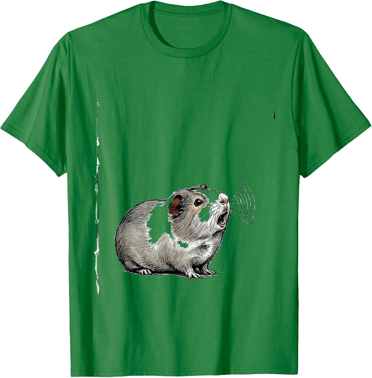 Men's Guinea Pig Loaf Hand-Sketched Pig Lover Humor T-Shirt - Kelly Green