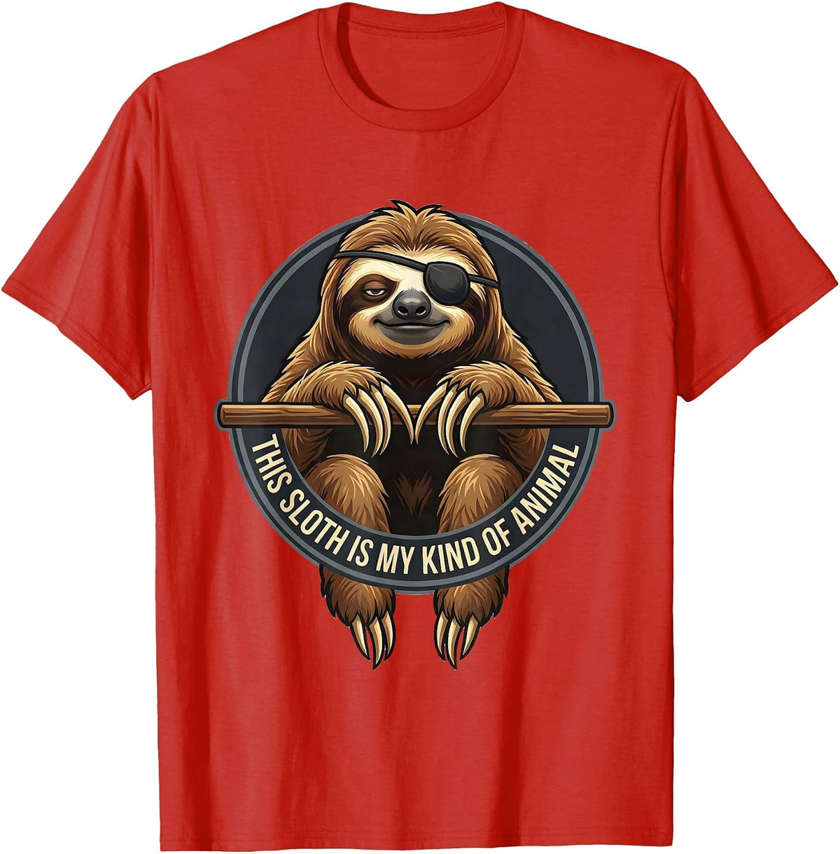Men's This Sloth Is My Kind Of Animal Funny Sloth Lover Humor T-Shirt - Red