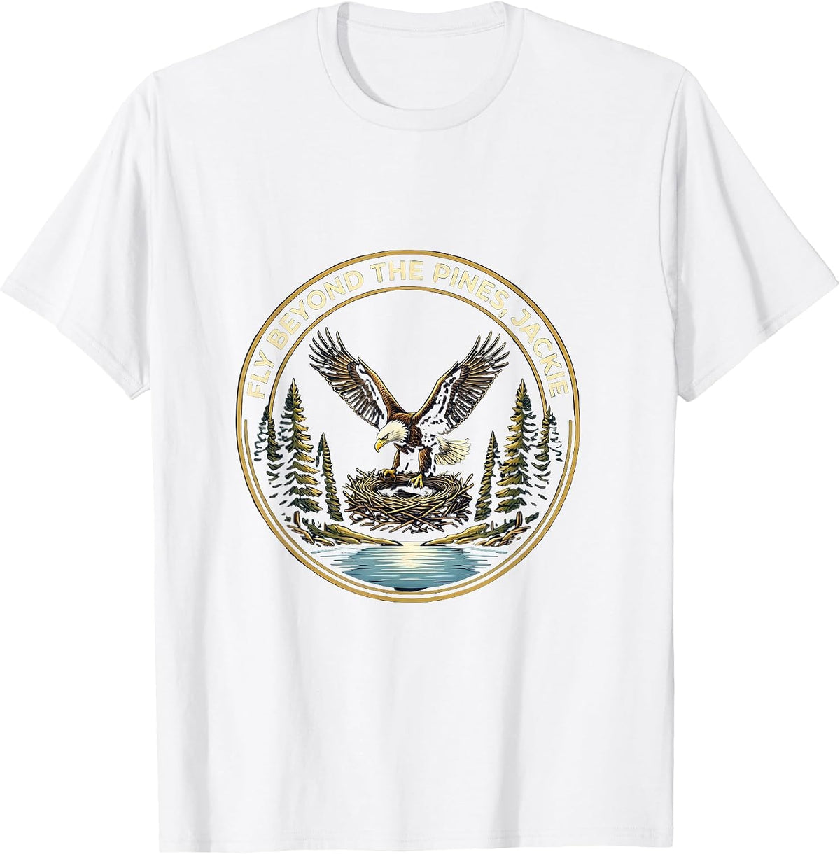Men's Fly Beyond The Pines Jackie Bald Eagle Memorial Tribute T-Shirt - White
