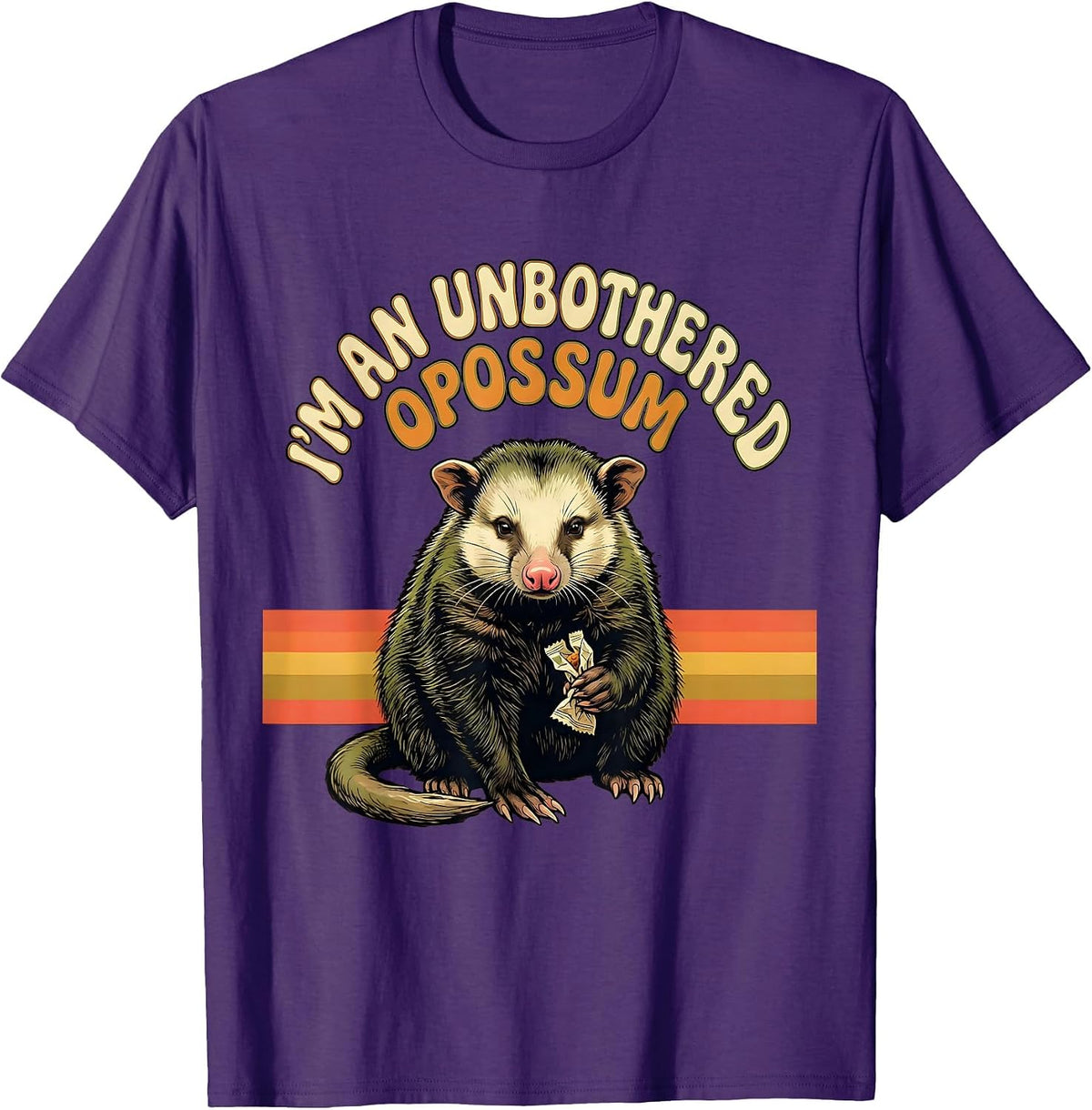 I'm An Unbothered Opossum Funny Possum Animal Meme Humor T-Shirt - Purple