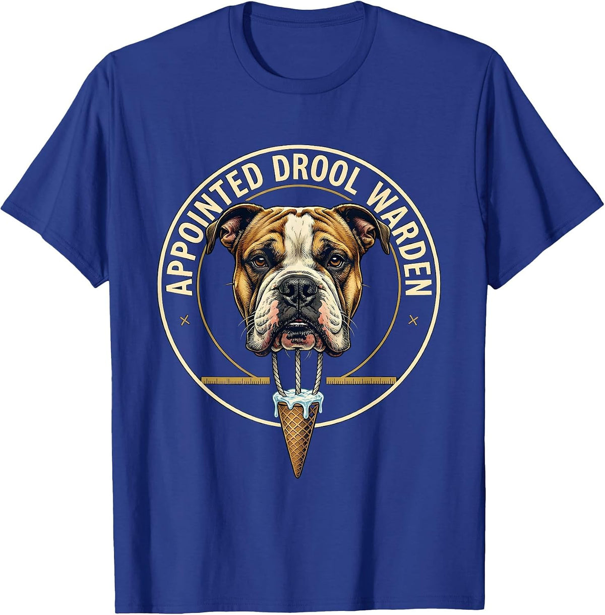 Men's Appointed Drool Warden Funny Bull Terrier Dog Mom Dog Dad T-Shirt - Royal Blue
