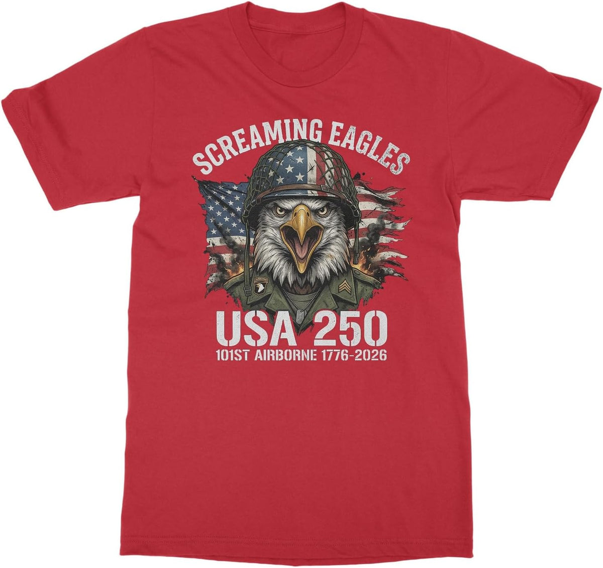 250 Years USA 101st Airborne Screaming Eagles Unisex T-Shirt - Red