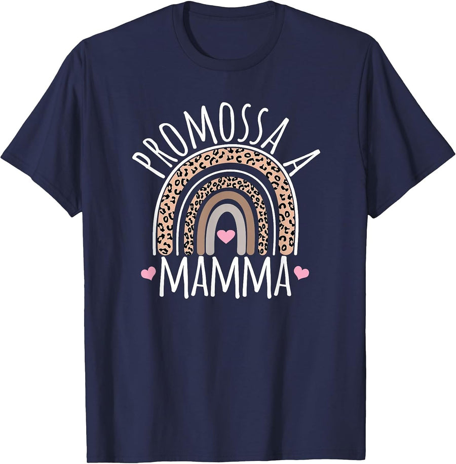 Promossa A Mamma Mom Italian Pregnancy Announcement T-Shirt - Navy Blue