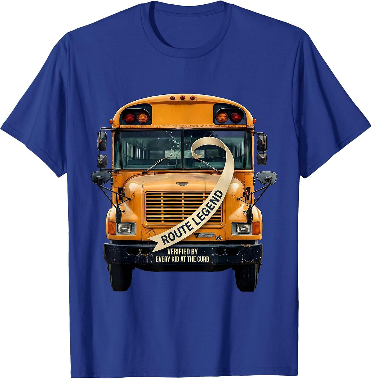 Men's Route Legend, Verified By Every Kid At The Curb School Bus T-Shirt - Royal Blue