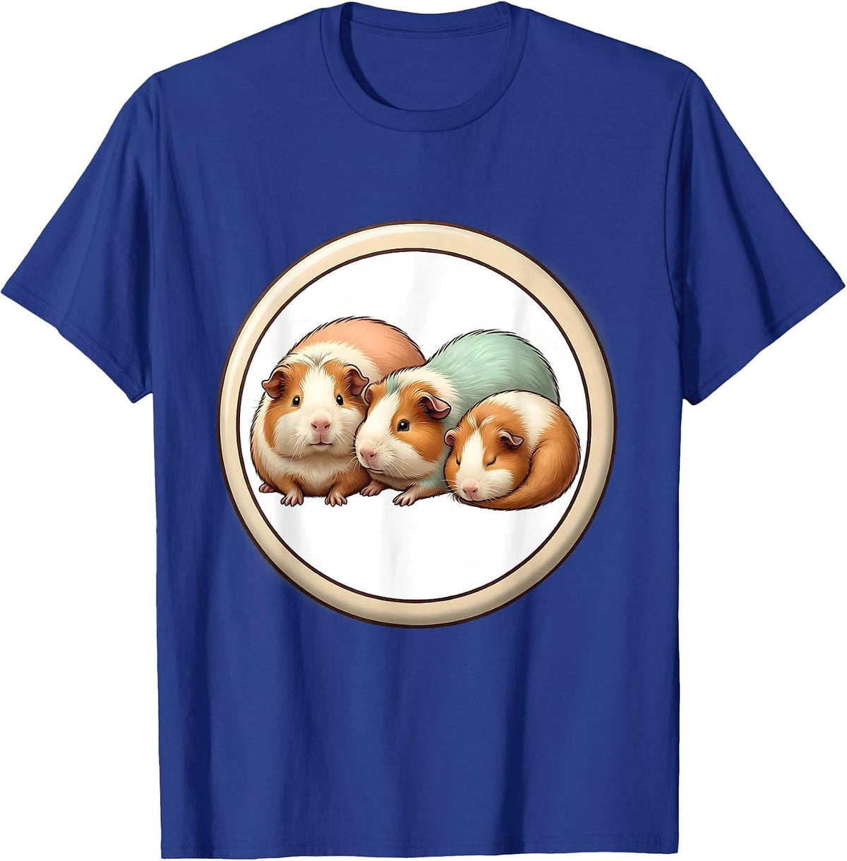 Men's Sealed Guinea Pig Badge Cute Kawaii Pet Lover Gift T-Shirt - Royal Blue