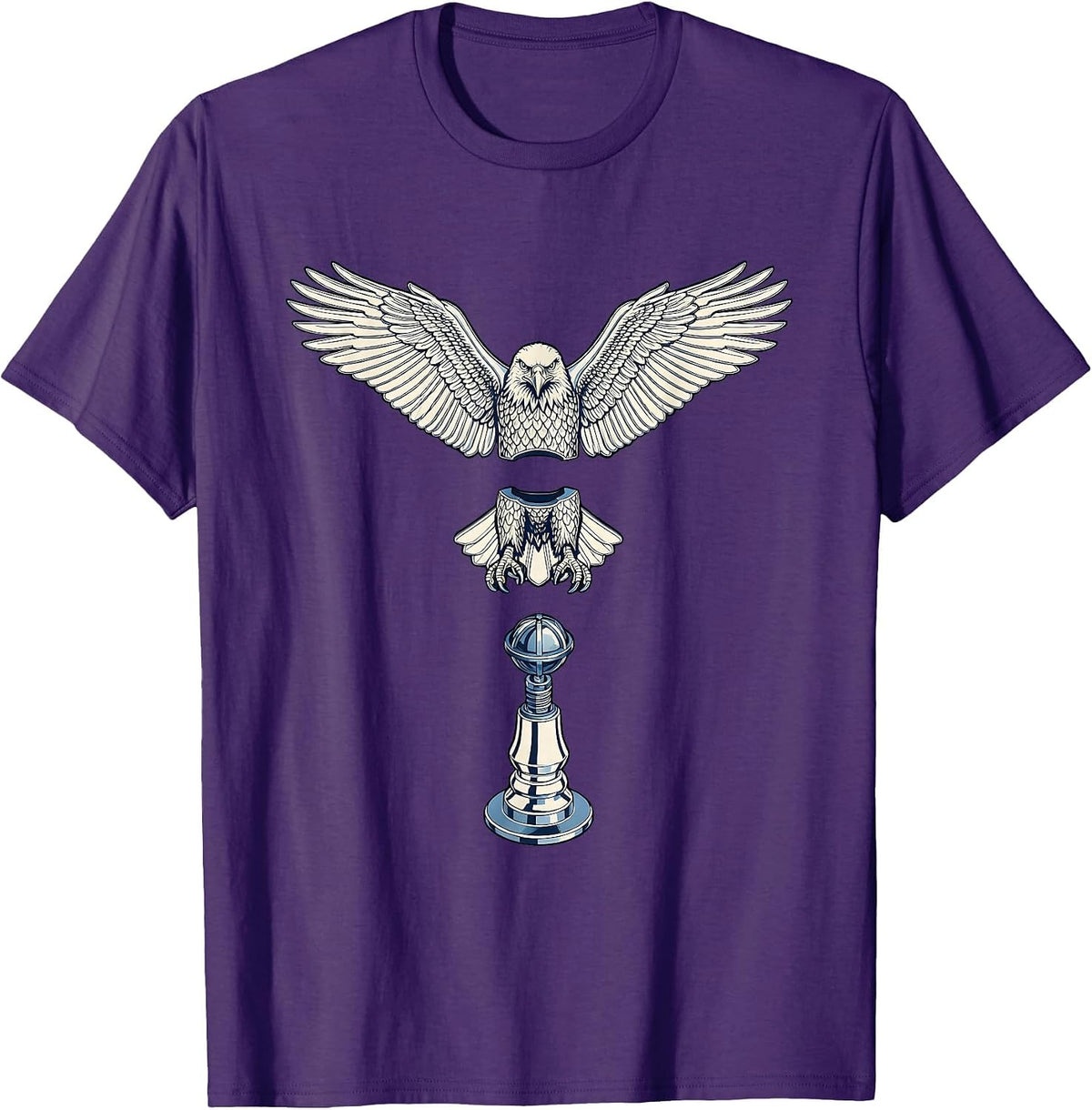 Men's Valley Forge Automotive Bald Eagle Hood Ornament T-Shirt - Purple
