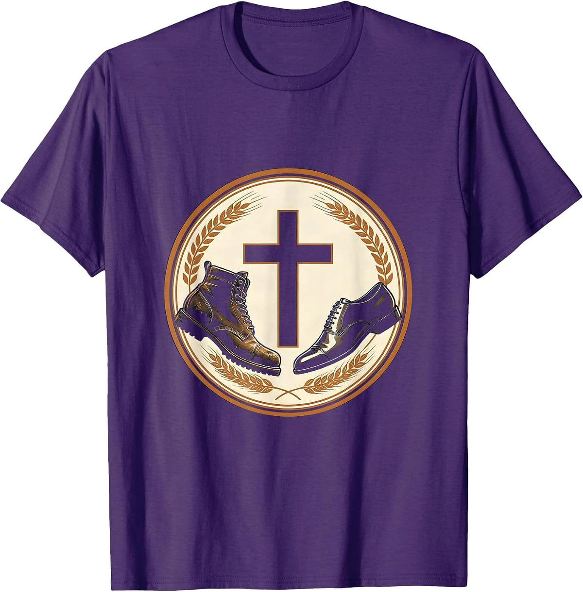 We The People Work Boots and Dress Shoes Graphic T-Shirt - Purple