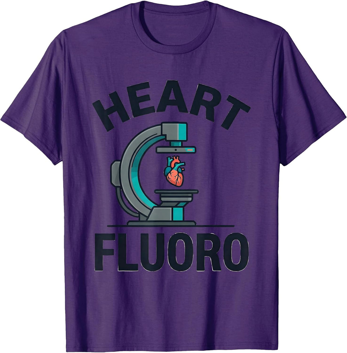 Heart Fluoro Funny Radiology Tech Valentine Skeleton Humor T-Shirt - Purple