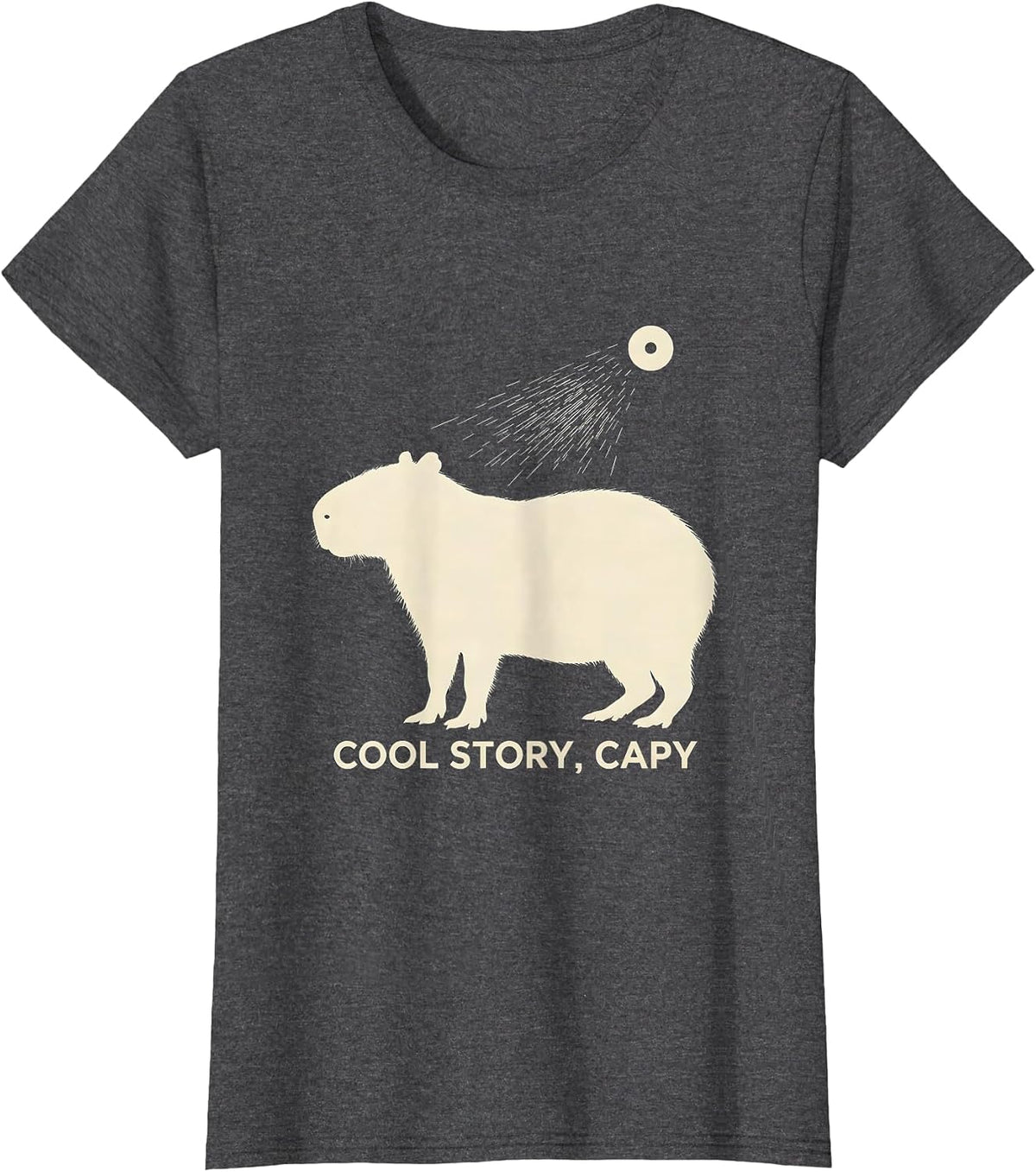 Women's Cool Story Capy Funny Capybara Animal Meme Humor T-Shirt - Dark Heather Grey
