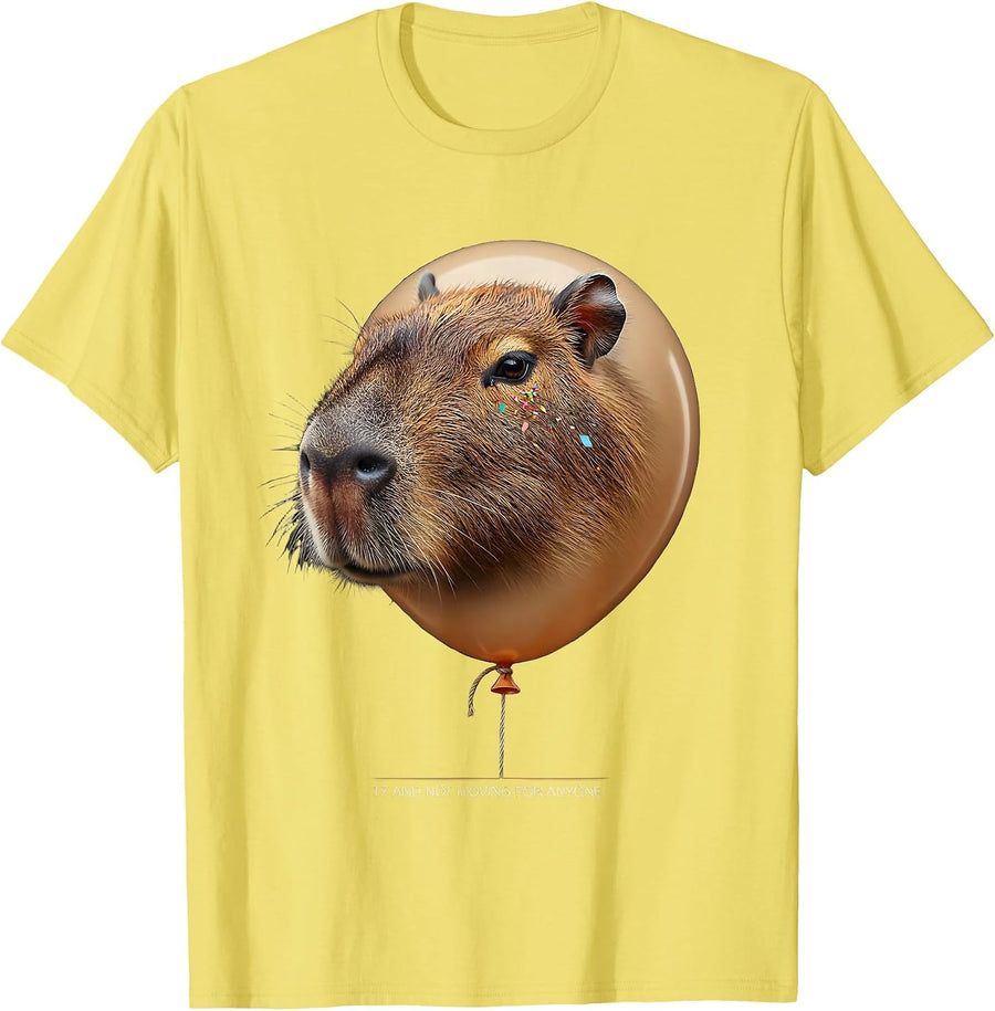 Men's 17 And Not Moving For Anyone Funny Capybara Birthday Meme T-Shirt - Lemon Yellow