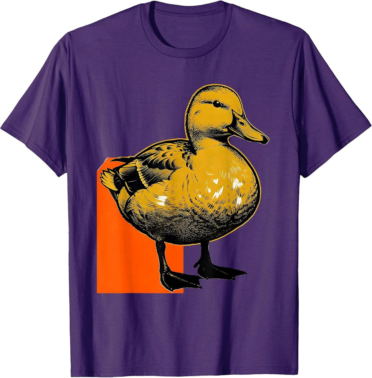 Men's Duck Split Silhouette Funny Animal Lover Humor T-Shirt - Purple