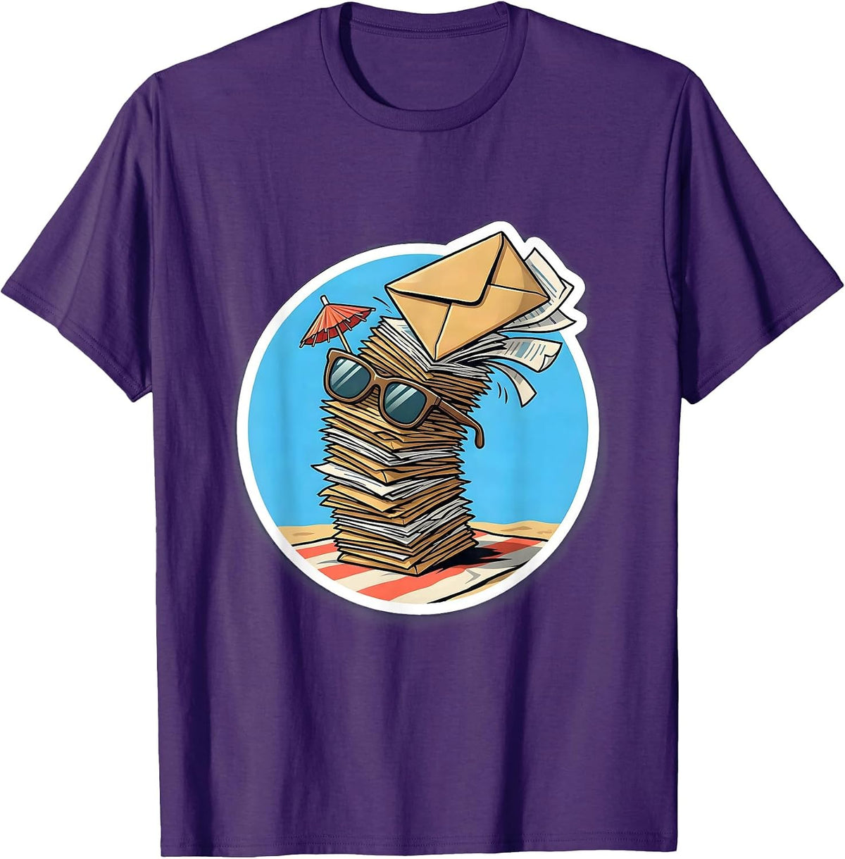 Labor Day Overflowing Inbox Beach Sarcasm T-Shirt - Purple