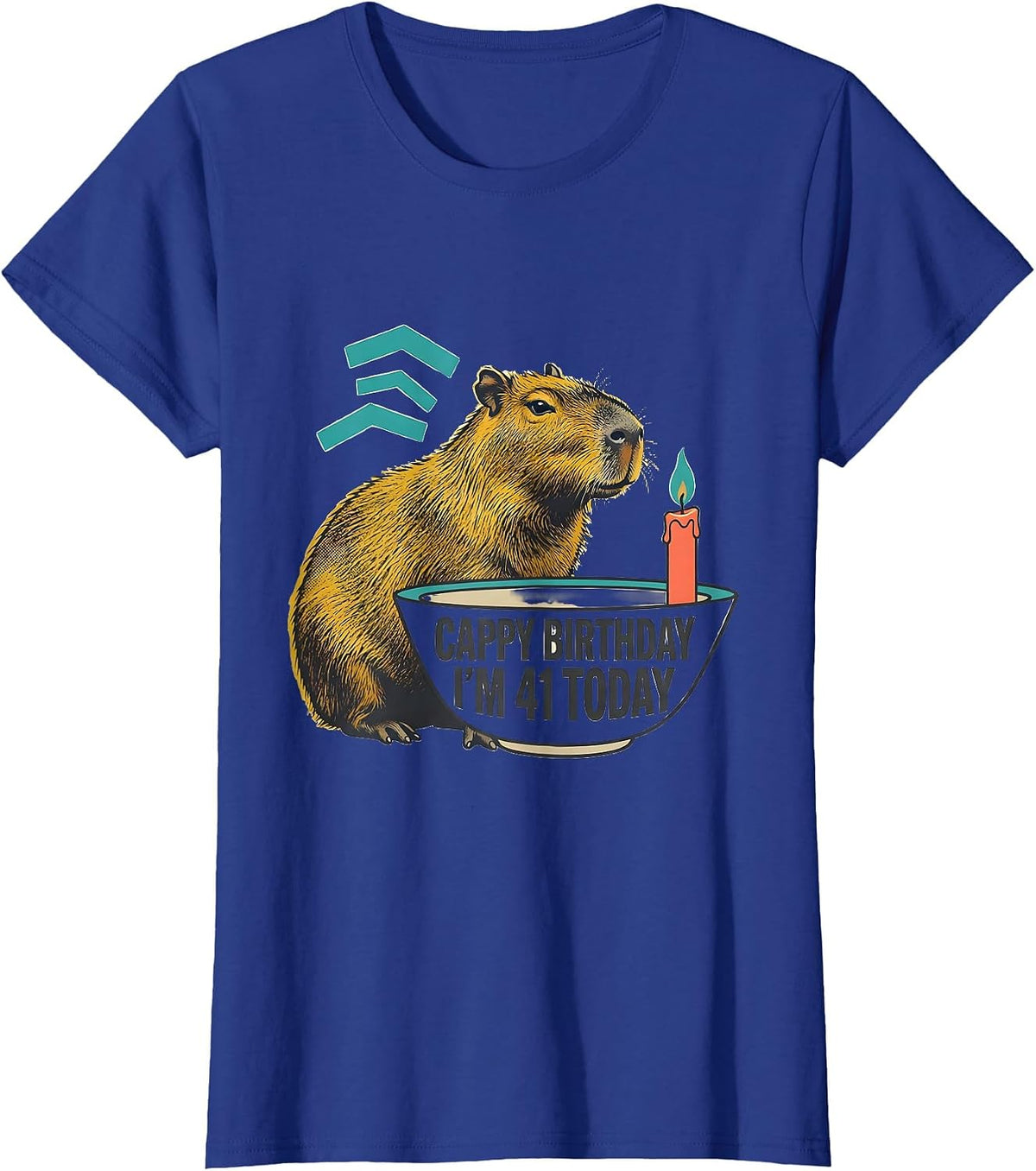 Women's Cappy Birthday I'm 41 Today Funny Capybara Kawaii Birthday T-Shirt - Royal Blue