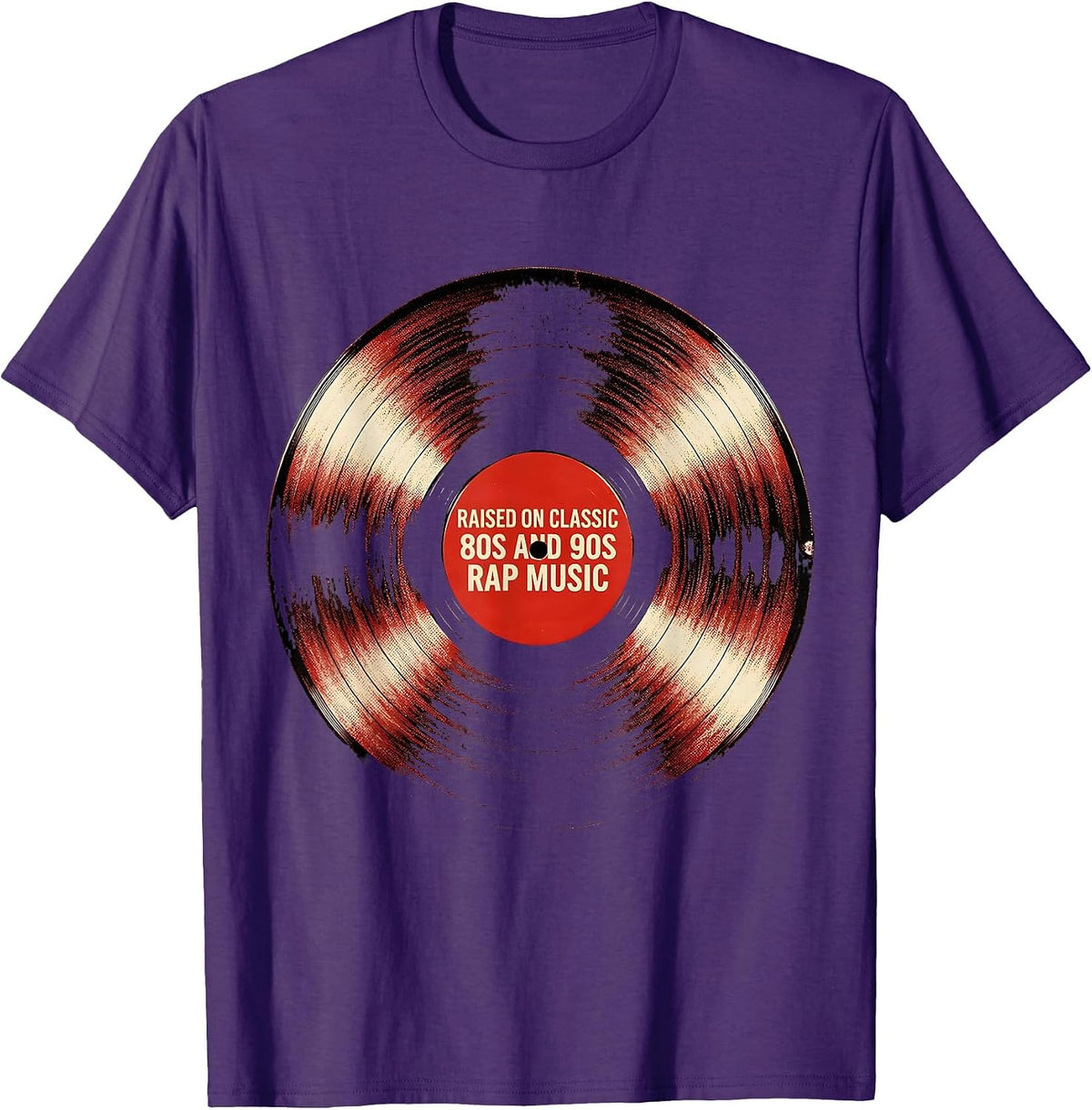 Raised On Classic 80s And 90s Rap Music Retro T-Shirt - Purple