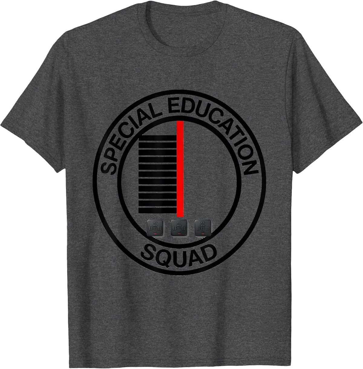 Men's Special Education Squad Retro SPED Teacher Team Pride T-Shirt - Dark Heather Grey