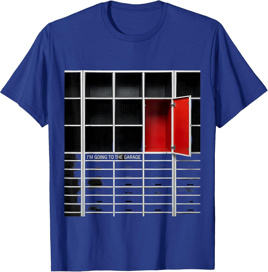 I'm Going To The Garage Bauhaus Modernist Mechanic Dad Gift T-Shirt - Royal Blue