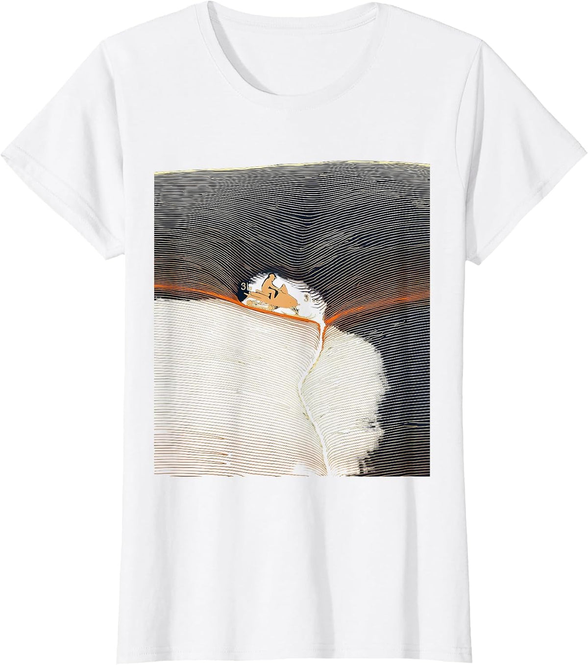 Topographic Contour Snowmobile Rider Winter Humor T-Shirt - White