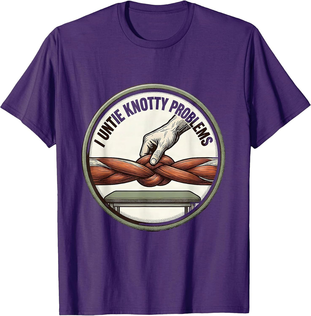 I Untie Knotty Problems Funny Physical Therapist Massage T-Shirt - Purple