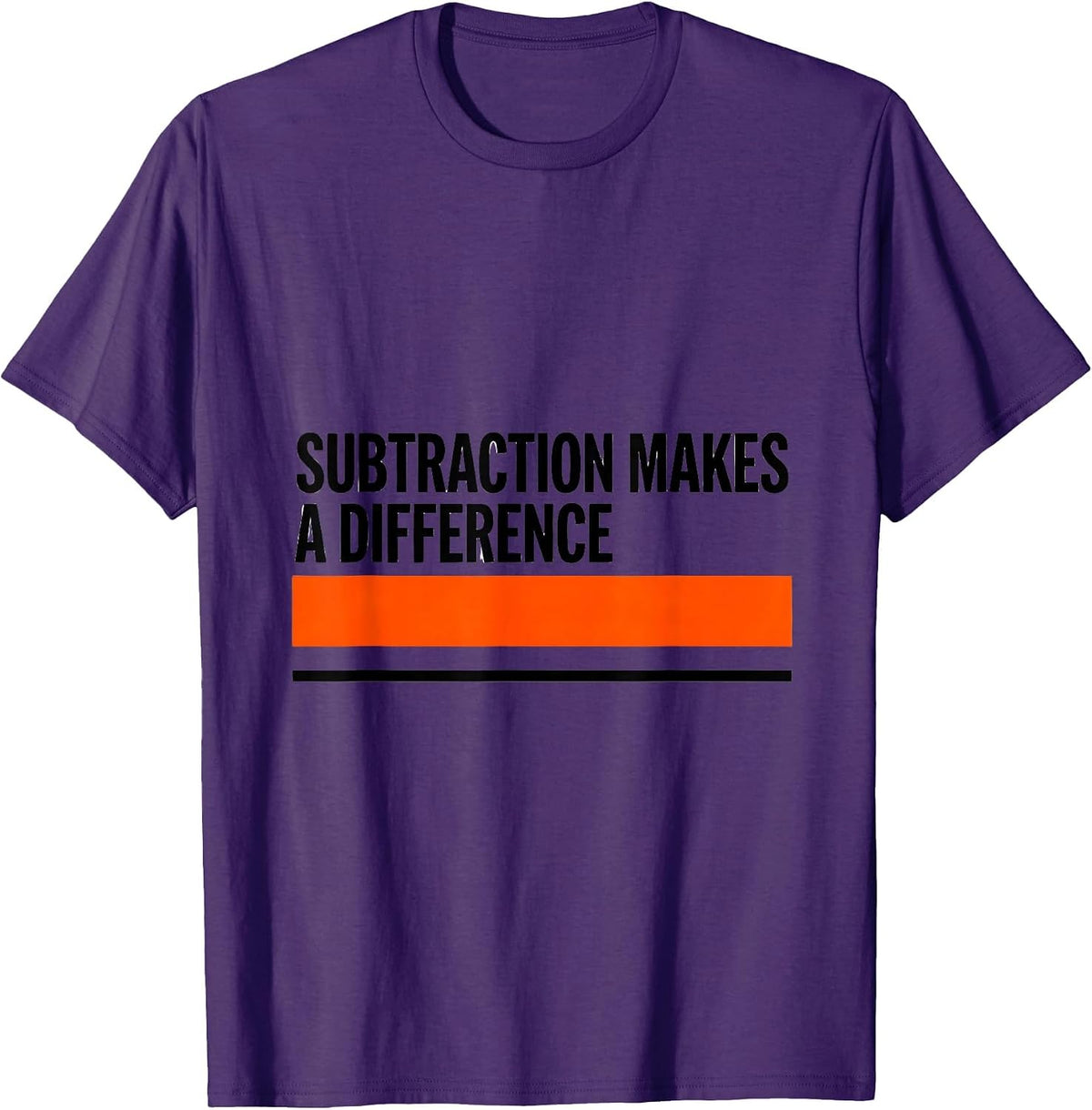 Men's Subtraction Makes A Difference Funny Math Teacher Humor T-Shirt - Purple